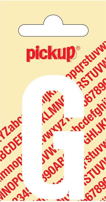 Pick-Up Pickup Plakletter Nobel Wit 120mm "G"