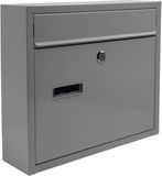 Merkloos Relaxdays Brievenbus met slot - 31 x 36 x 10 cm - metaal - grijs