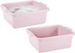 Plasticforte bac de lavage et de nettoyage - 2x - Modèle rectangulaire - plastique - 11 litres - 40 x 30 x 14 cm - rose - évier