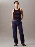 Calvin Klein Jeans Dames Slips Katoen Elastaan Blauw Maat L