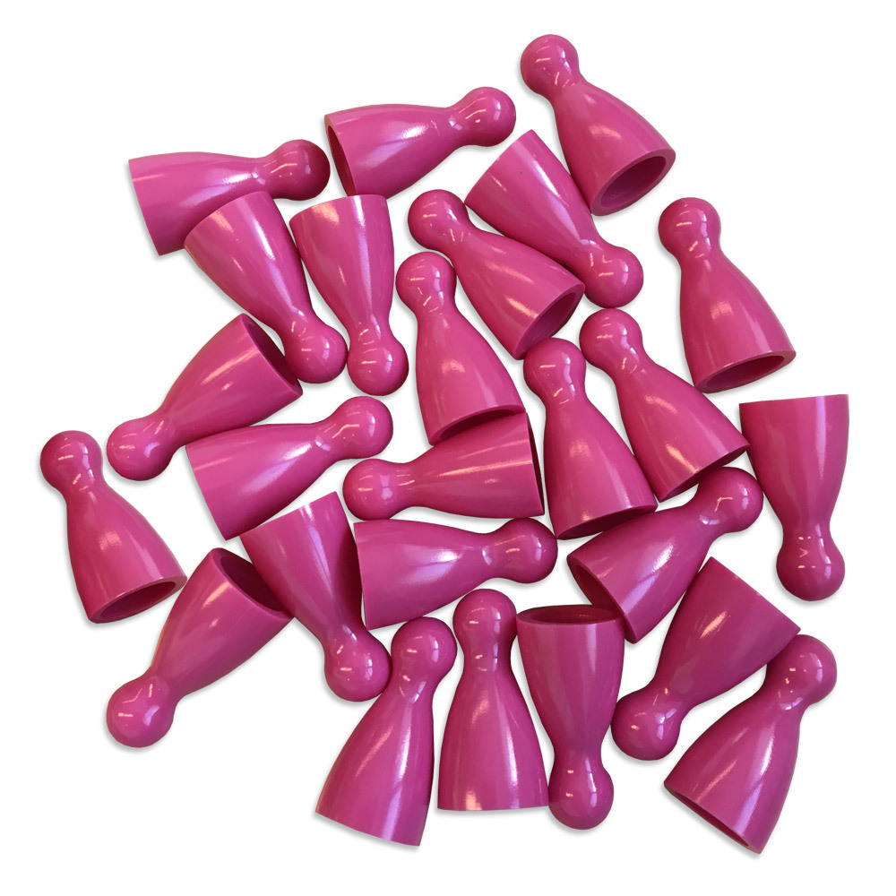 Spellenrijk Plastic Spel Pionnen 12x24mm Roze 100 stuks