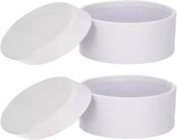 Merkloos Ronde witte hobby knutsel doos - 2x stuks - dozen van karton - 16.5 x 6 cm - Hoedendoos - cadeauverpakking - surprise materiaal