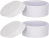 Merkloos Ronde witte hobby knutsel doos - 2x stuks - dozen van karton - 16.5 x 6 cm - Hoedendoos - cadeauverpakking - surprise materiaal