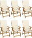 vidaXL Fauteuils pliants, 6 pièces, avec coussins, bois d'acacia massif