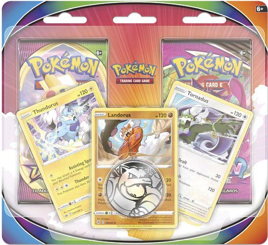 Pokémon TCG: Tornadus, Thundurus & Landorus Blister - 2 Booster Packs & Coin
