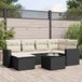 Maison Exclusive - Ensemble de meubles de jardin 7 pièces avec canapé et coussins, noir, en polyrotin
