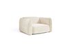 Fauteuil en velours gaufré crème