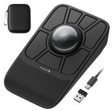 Merkloos Trackball muis ergonomisch - Kabel 2,4 GHz Bluetooth - 55 mm bal - Oplaadbaar - Zwart