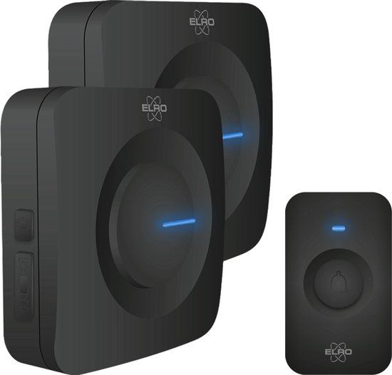 ELRO DB3000 Draadloze Deurbel Set - 2 Ontvangers - 300m - Zwart