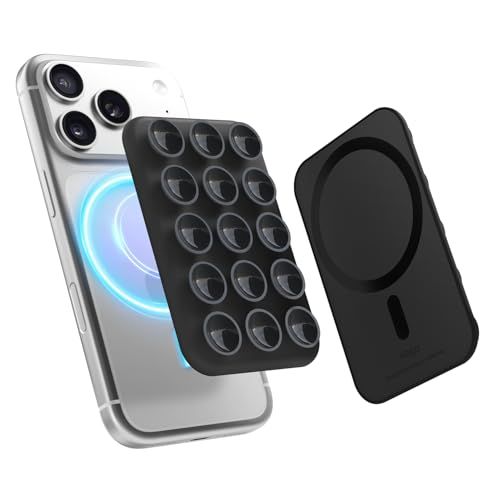 elago Magnetische zuignaphouder, compatibel met MagSafe-hoes, afneembare siliconen handgreep voor iPhone, handsfree selfies/video's voor TikTok- en Instagram-influencerin/maker (zwart)