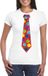 Bellatio Decorations Shoppartners Bv Foute Kerst T-shirt Stropdas met Kerstballen Print Wit Dames XS