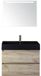 BES LED Maxx XL Badmeubelset 80 cm - Craft Oak - Wastafel Kube Zwart 1 Kraangat met LED Spiegel