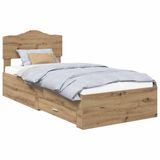 vidaXL Bedframe Artisan Eiken 90 x 200 cm