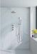 FortiFura Nebbio set de douche de pluie encastrée - 30cm - bras mural - douchette à main - avec barre de glissière - tuyau métallique - acier inoxydable brossé