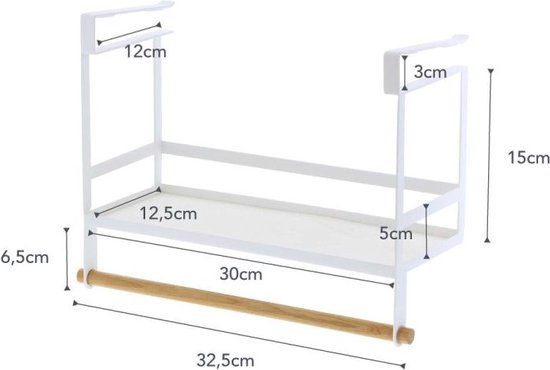 Yamazaki Keukenrek hangend - Wit - RVS - 4903208034982