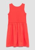 s.Oliver Robe Rouge Coton Manches Longues Col Rond Coupe A-line Décontracté Enfants