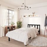 Maison Exclusive - Cadre de lit sans matelas, noir, bois massif, petit, lit simple