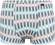 Olaf Benz RED2566 Minipants Boxer Shorts for Men in Blue Style with Print Pattern