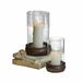 LOBERON Windlicht set van 2 Sivalor dunkelbraun/klar