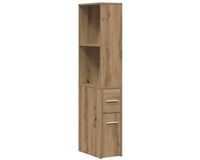 vidaXL Badkamerkast smal met wielen bewerkt hout artisanaal eikenkleur