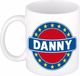 Bellatio Decorations - Danny voornaam - koffiemok - beker - wit/blauw - 300 ml