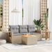 Maison Exclusive - Ensemble de jardin, composé de 4 pièces avec coussins, couleur : beige, matériau : polyrotin
