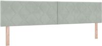 vidaXL - LED - Hoofdbord - Lichtgrijs - 200 cm - Fluweel