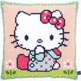 Vervaco Hello Kitty: On the Lawn kruissteekkussen, katoen, 40 x 40 cm