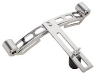 GEWA universale bevestigingsplaat voor marsdrum, geschikt voor 13" of 14" snare- en tenordrums, sleufgaten, opname voor draagstelarmen, verchromd staal