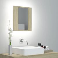 Maison Exclusive Armoire miroir de salle de bain LED, finition chêne Sonoma, dimensions 40x12x45 cm, en acrylique