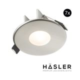 Hasler Häsler Blanes Inbouwspot Incl. Fase Aansnijding Dimbaar 8 cm 4 Watt Helder Wit RVS Set 7x