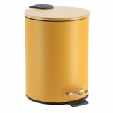 Tendance Pedaalemmer Bamboo vibe - okgergeel - badkamer prullenbak - soft close - 3 liter - metaal