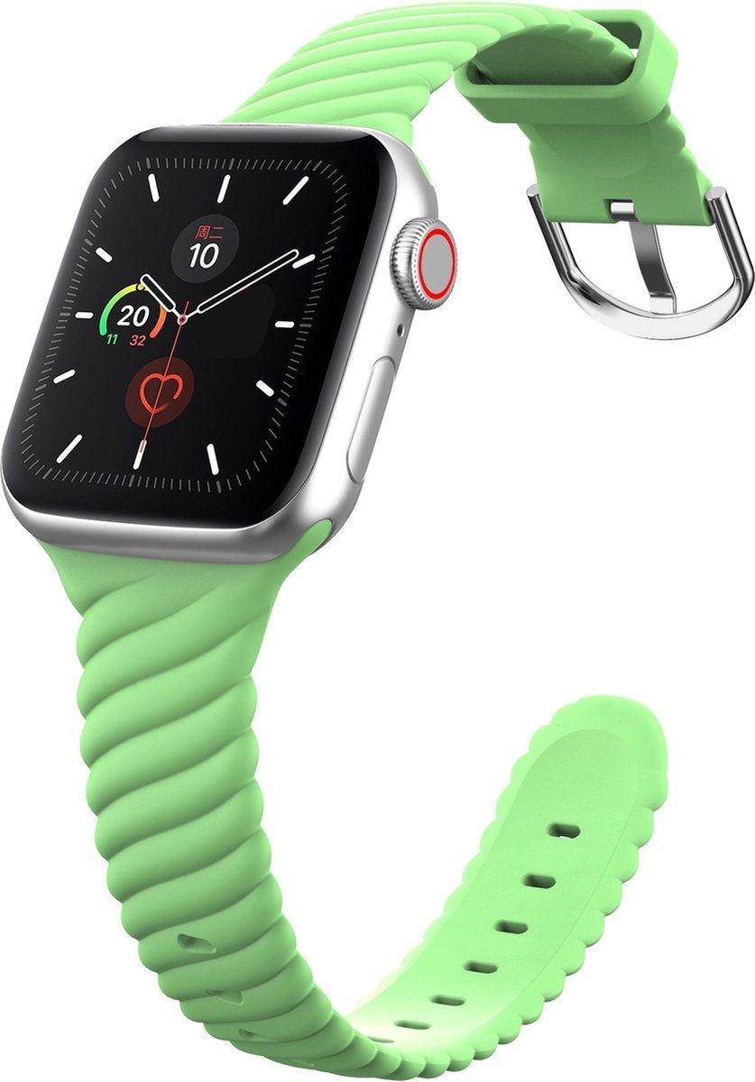 By Qubix Qubix Apple Watch Band - Silicone Twist - Green - 42/44/45/Ultra/49mm