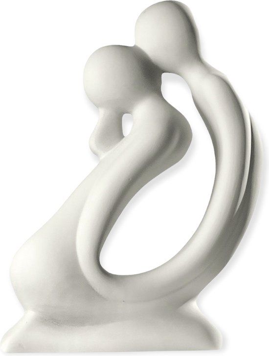 Gilde Handwerk De Kus - Sculptuur Beeld - Keramiek - Wit - 42 cm