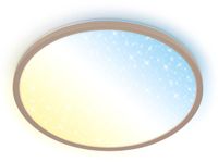 B.K.Licht BRILONER Slim – CCT LED Plafondlamp – dimbaar panel met sterrenhemel effect – verandering van kleurtemperatuur – 30W – 3.600lm – beige – Ø37.5 cm