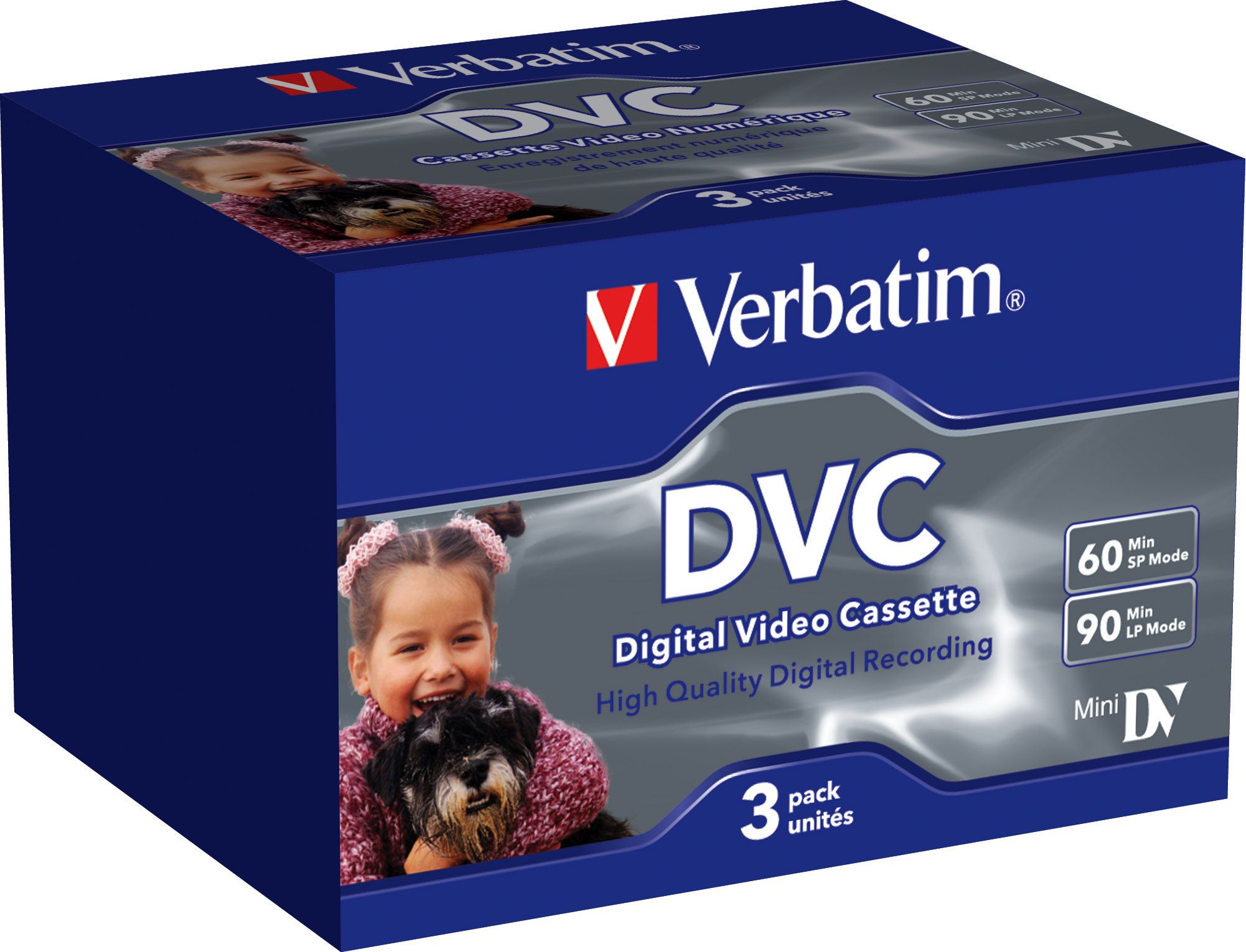 Verbatim Digital Video Cassette 60 min, 3pk - 47651
