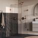 Brauer Void - Carving Douchecabine met Draaideur - Helder Glas - 80x120x200 cm - incl. Glascoating - PVD Koper Geborsteld