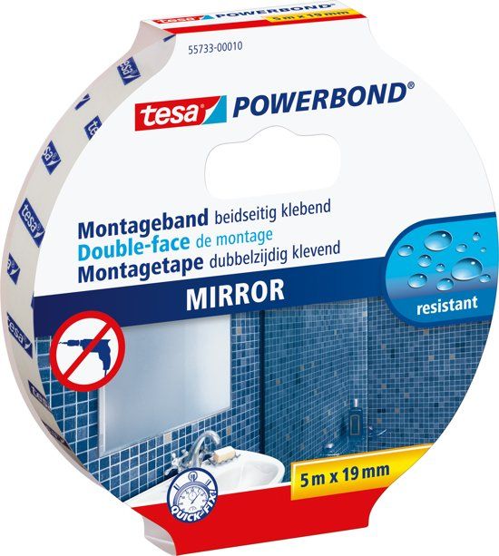 tesa Powerbond Spiegel - wit - 19mm x 5m