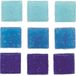 Glorex Hobby mozaiek steentjes/tegeltjes - starters pakket - vierkant - 60x stuks - blauw - 2 x 2 cm