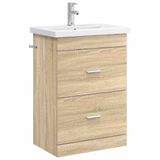 vidaXL Badkamermeubel Set Sonoma Eiken 61 x 40 x 84,5 cm Bewerkt hout