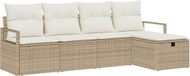 vidaXL Canapé 5 places Beige/Crèmewit Poly rotin