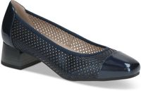 Caprice Dames Pumps 9-22304-46 Blauw Leer/Synthetisch H-breedte Maat 39