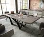 DELIFE Table à manger Edge 260x100 cm acacia platine Spider acier noir Live-Edge
