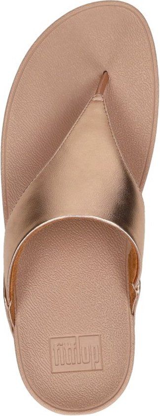 FitFlop Lulu Leather Toepost Teenslippers - Rosé-goud - Maat 43