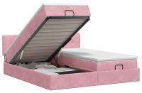 vidaXL Ottoman bed met matras en hoofdeinde, 2 stuks, roze fluweel