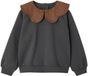 Vertbaudet Sweater - meisjes - kraag van Engels - borduurwerk - fluwelen boodschap