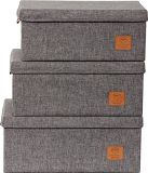Store It Luxe opbergdozen set grijs - 3 stuks