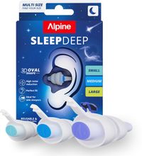 Alpine SleepDeep Multisize Oordopjes Slapen - Maximale Geluidsdemping - Perfect voor Zijslapers - 27dB SNR Oordoppen - Sleep Plugs - Slaapoordoppen Snurken - Small, Medium & Large 27dB - 3 Paar