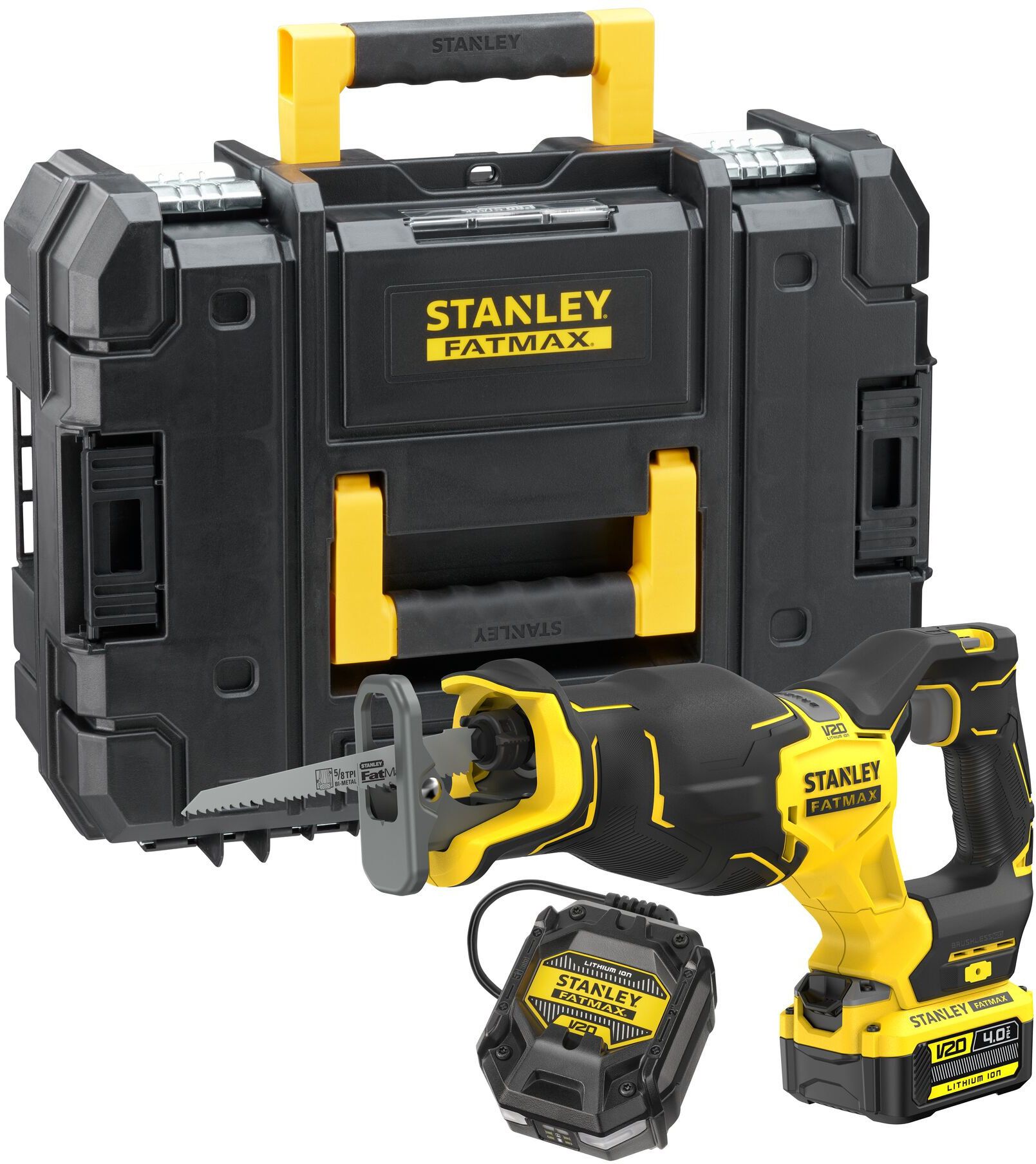 Stanley Powertools STANLEY FATMAX V20 18V Reciprozaag (met 4.0Ah accu en lader) SFMCS311M1T-QW