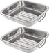 Cm Braadslede/ovenschaal RVS - 2x - rechthoekig - 26 x 21 x 5 cm